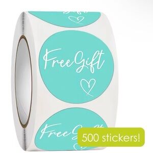 Aqua 'Free Gift' Stickers Roll
